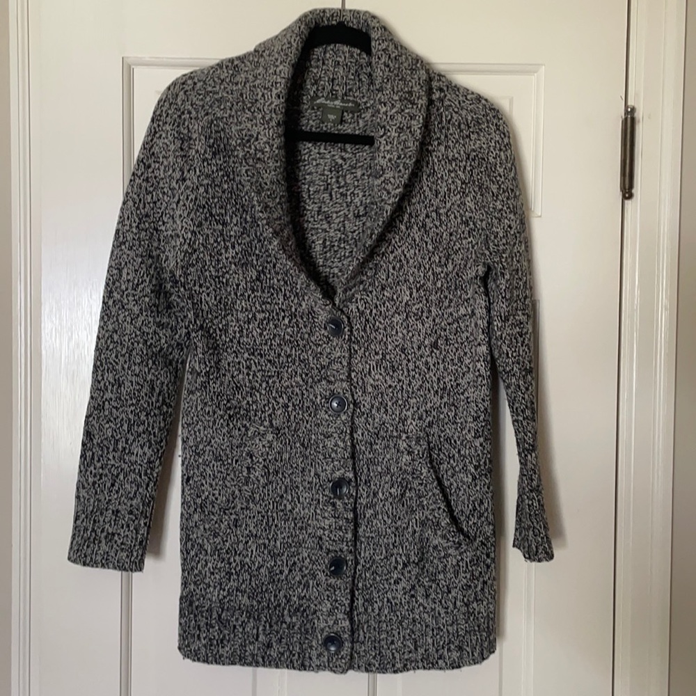 Eddie Bauer Wool Blend Long Shawl Collar Caridgan